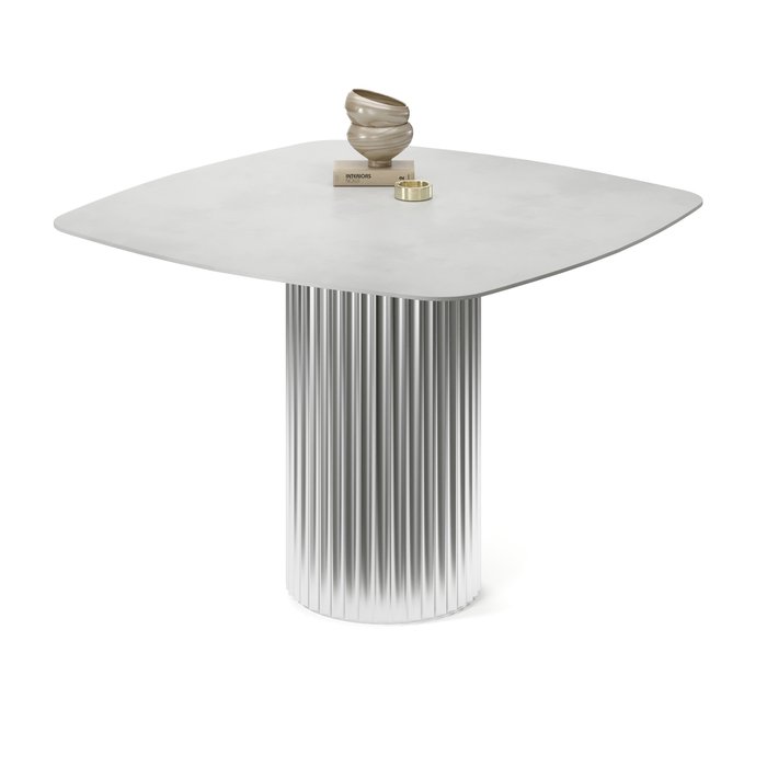 Обеденный стол квадратный Капелла на серебряном основании - купить Обеденные столы по цене 62192.0