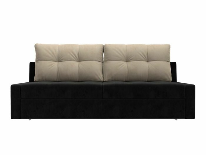 Прямой диван-кровать Мартин черно-бежевого цвета - купить Прямые диваны по цене 41999.0
