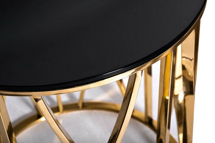 Кофейный столик со столешницей из черного стекла  - купить Кофейные столики по цене 42000.0