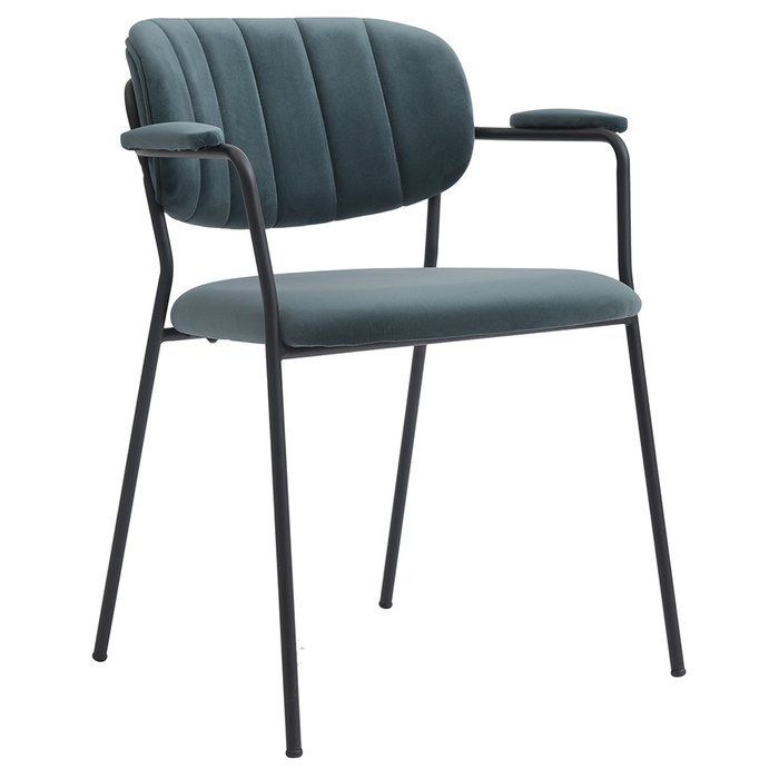 Стул с подлокотниками Eirill зеленого цвета - лучшие Обеденные стулья в INMYROOM