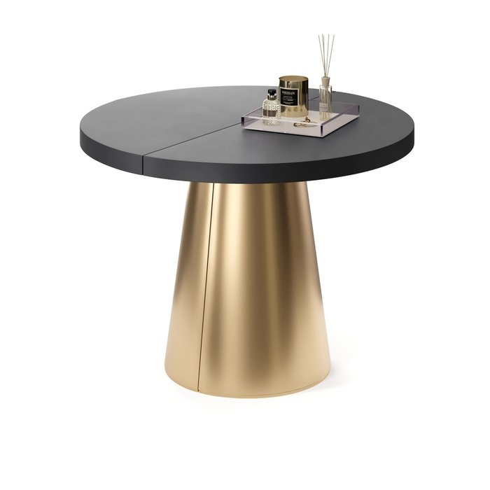 Обеденный стол раздвижной Кастра L на золотом основании - лучшие Обеденные столы в INMYROOM