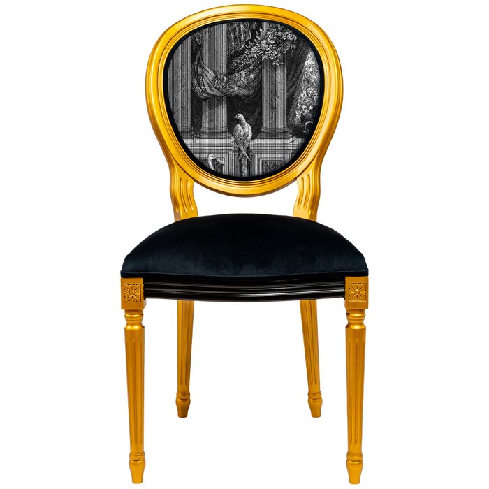 Стул Дворец Тюильри Февраль черно-золотого цвета - купить Обеденные стулья по цене 32000.0