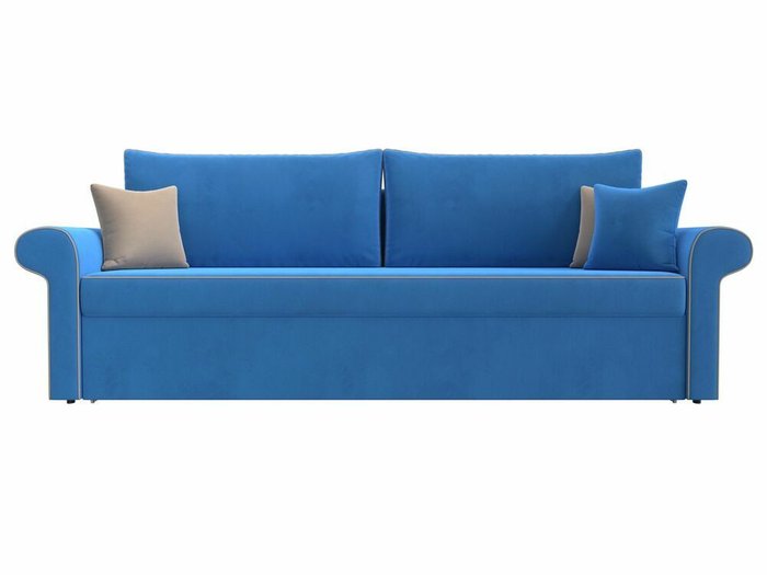 Прямой диван-кровать Милфорд темно-голубого цвета - купить Прямые диваны по цене 44990.0