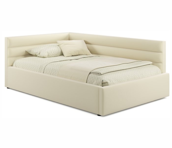 Кровать Aura 120х200 бежевого цвета с подъемным механизмом Кровать Aura 120х200 бежевого цвета с подъемным механизмом