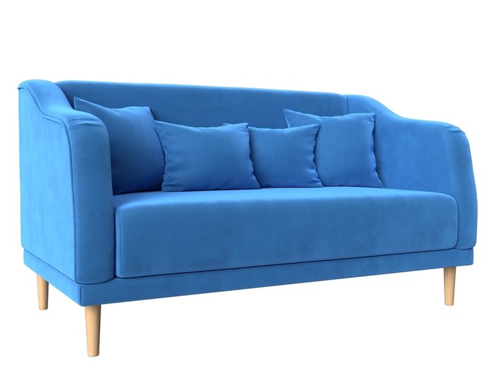 Прямой диван Киото голубого цвета