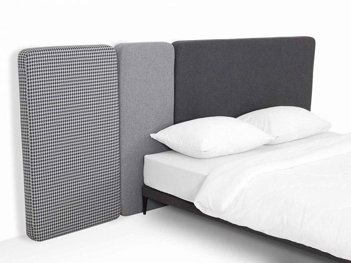 Кровать Licata 160х200 композиция 1 серого цвета - лучшие Кровати для спальни в INMYROOM