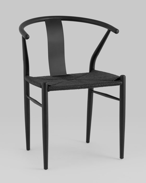 Стул обеденный Wishbone Style черного цвета - купить Обеденные стулья по цене 14990.0