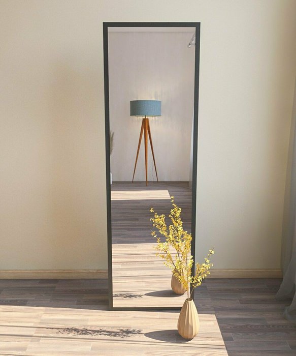 Настенное зеркало Decor 50х160 в раме черного цвета - лучшие Настенные зеркала в INMYROOM