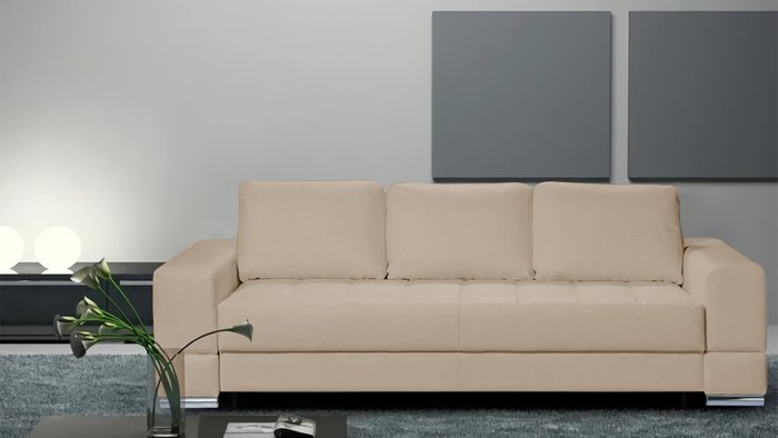 Диван-кровать Матео бежевого цвета - купить Прямые диваны по цене 72600.0