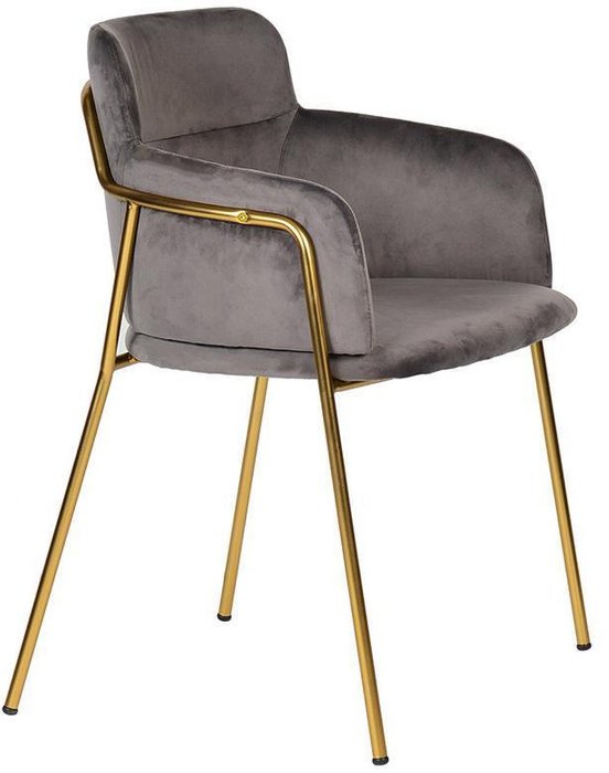 Кресло Strike Dark Grey с обивкой из серого вельвета - лучшие Обеденные стулья в INMYROOM