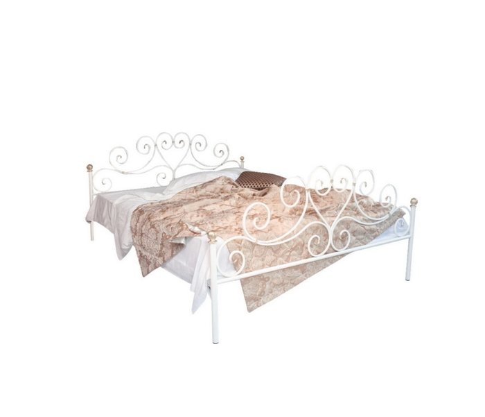 Кованая кровать Кармен 180х200 белого цвета - купить Кровати для спальни по цене 32990.0