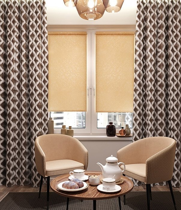 мини ролета Фрост 90х175 бежевый