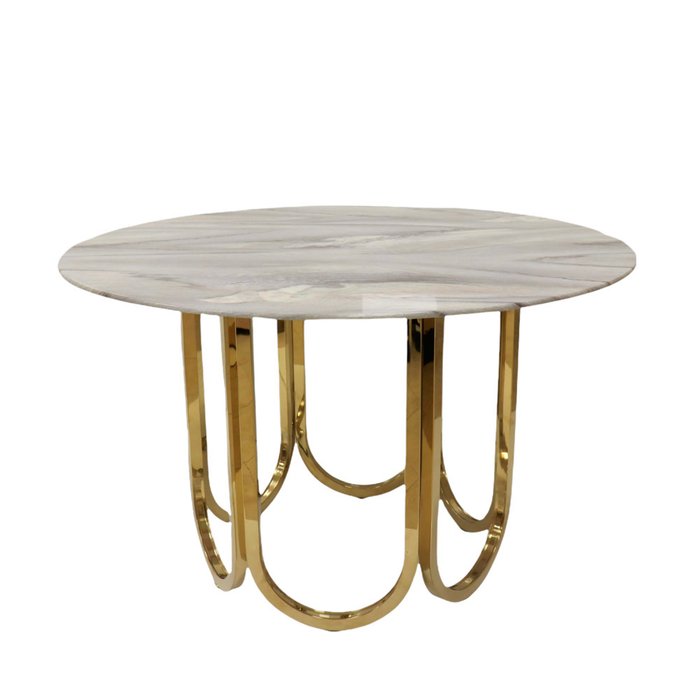 Стол обеденный Лори со столешницей цвета перламутровый мрамор - лучшие Обеденные столы в INMYROOM