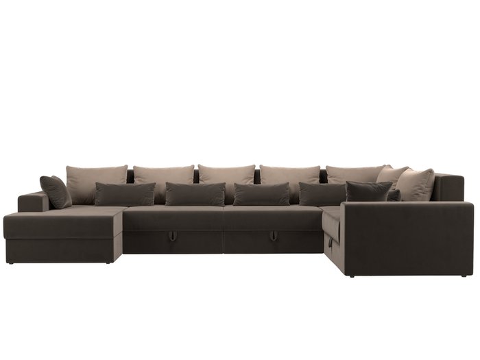 Угловой диван-кровать Мэдисон коричнево-бежевого цвета - купить Угловые диваны по цене 93300.0
