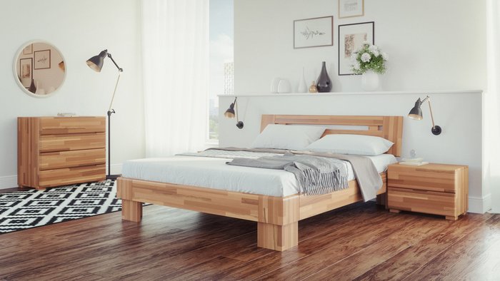  Кровать Мальмо из массива бука 140х200 - лучшие Кровати для спальни в INMYROOM