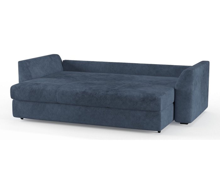 Диван-кровать Ла-Рошель в обивке из велюра темно-синего цвета - лучшие Прямые диваны в INMYROOM