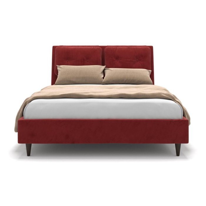 Кровать Freya на ножках красная 140х200 - лучшие Кровати для спальни в INMYROOM