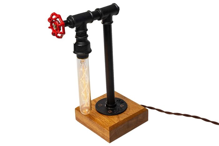 Настольный светильник в стиле лофт Titleholder из дерева и металла  - купить Рабочие лампы по цене 12950.0