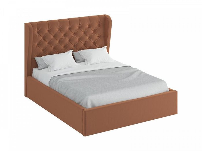 Кровать Jazz коричневого цвета с подъемным механизмом 180х200