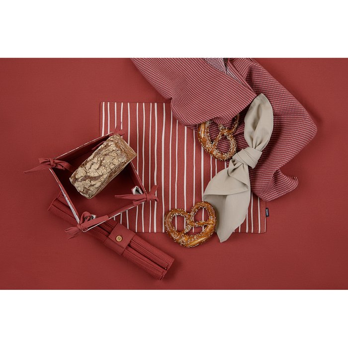 Корзинка для хлеба из хлопка Prairie терракотового цвета с принтом Цветы - лучшие Аксессуары для кухни в INMYROOM