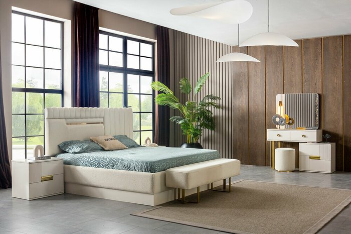Кровать Мадрид 160х200 белого цвета без подъемного механизма - лучшие Кровати для спальни в INMYROOM