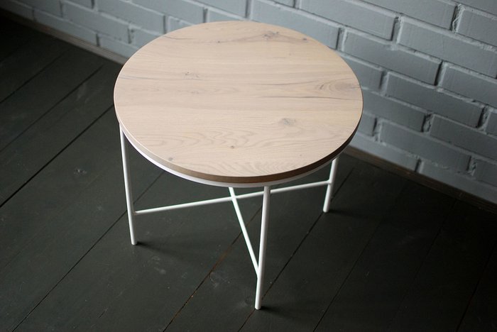 Кофейный стол Moon бело-бежевого цвета - купить Кофейные столики по цене 12900.0