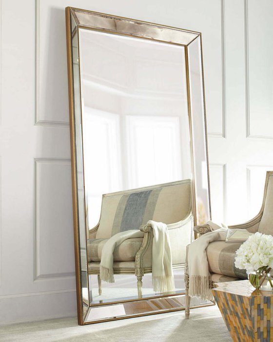 Напольное зеркало Уилшир в раме золотого цвета - лучшие Напольные зеркала в INMYROOM