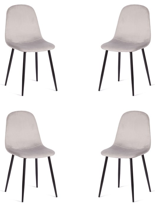 Набор из четырех стульев Breeze серо-черного цвета