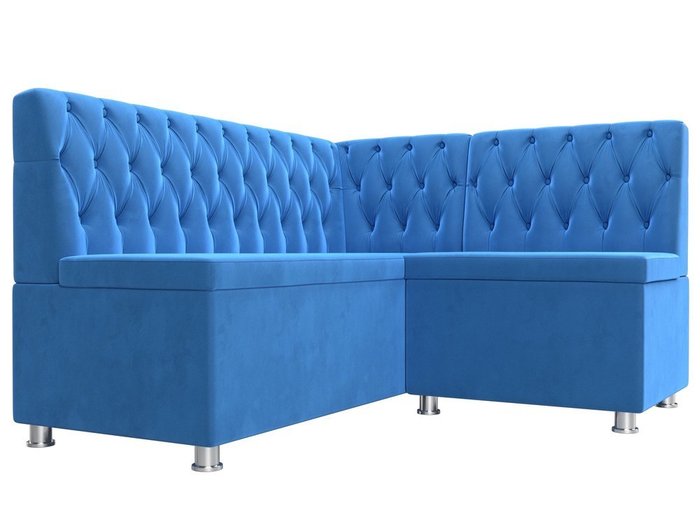 Кухонный угловой диван Мирта голубого цвета правый угол - лучшие Угловые диваны в INMYROOM