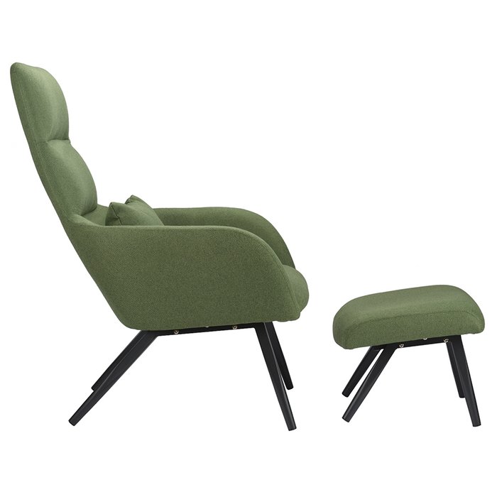 Кресло с подставкой для ног и подушкой Bridjet зеленого цвета - купить Интерьерные кресла по цене 31900.0