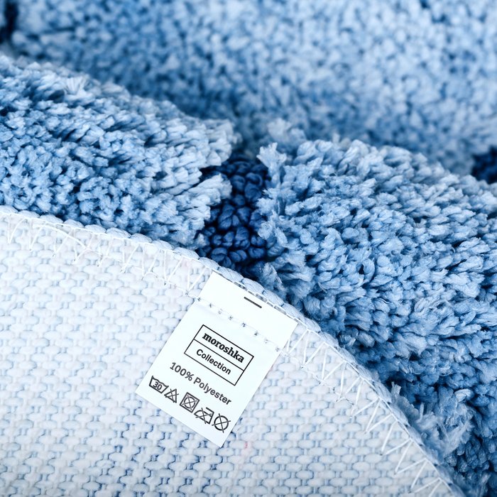 Мягкий коврик Mare для ванной диаметр 80 синего цвета - лучшие Коврики для ванной в INMYROOM