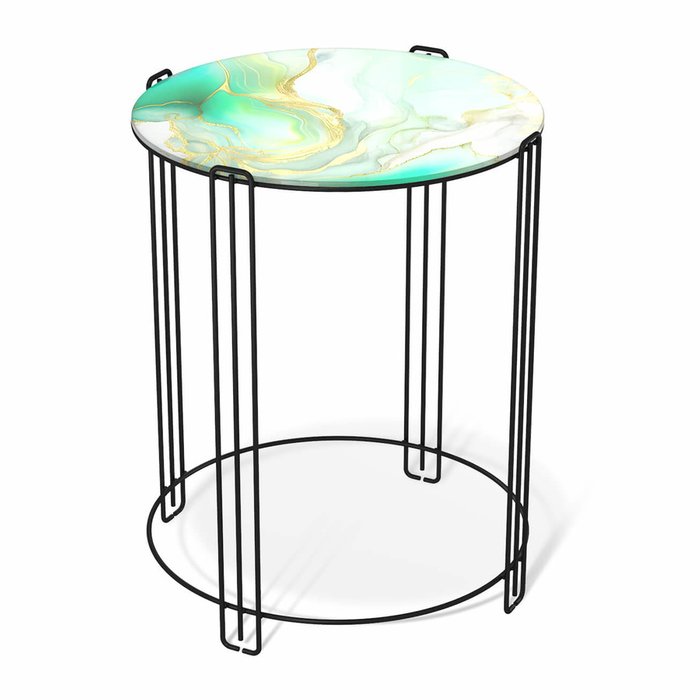 Кофейный стол Cosmic 36 бело-зеленого цвета