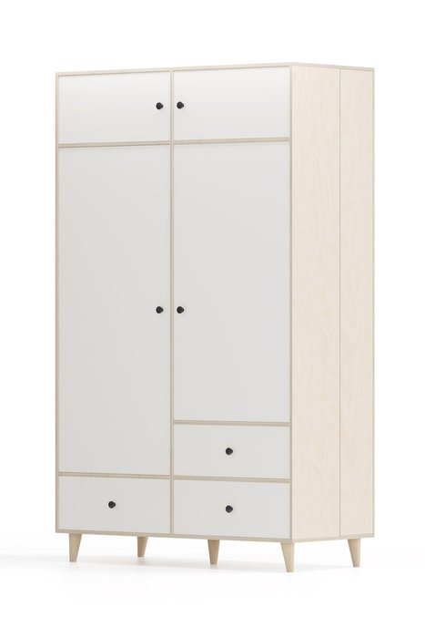 Распашной шкаф Fold белого цвета с нишей справа - купить Шкафы распашные по цене 49990.0