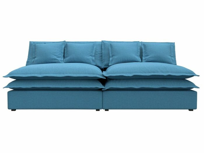 Диван Лига 040 голубого цвета - купить Прямые диваны по цене 45999.0