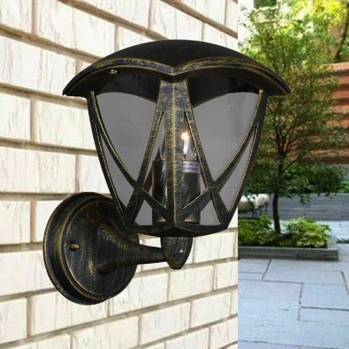 Уличный настенный светильник 08302-9.2-001SJ BKG черного цвета - лучшие Настенные уличные светильники в INMYROOM