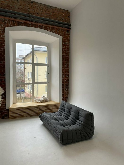 Трёхместный бескаркасный диван Чилаут темно-серого цвета - лучшие Бескаркасная мебель в INMYROOM