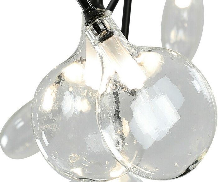 Люстра Ветта черный (прозрачные плафоны) d72 h182 G4 45*2W (Led лампы в комплекте, 4000K) (высота корпуса светильника h62) - купить Подвесные люстры по цене 32900.0