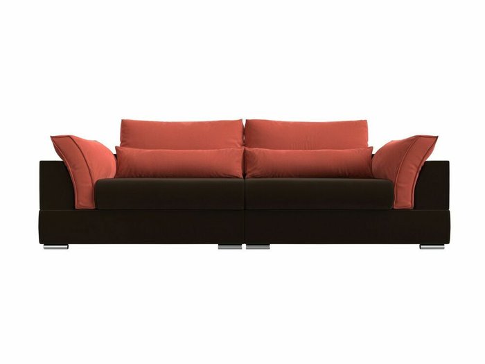 Прямой диван-кровать Пекин кораллово-коричневого цвета - купить Прямые диваны по цене 76999.0