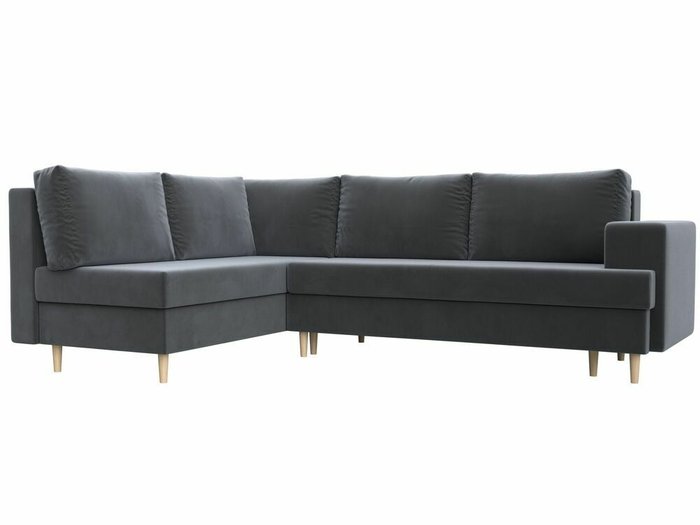 Угловой диван-кровать Сильвана серого цвета левый угол