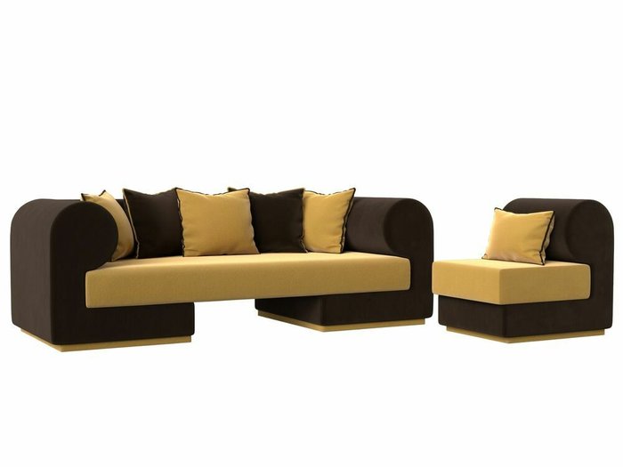 Набор мягкой мебели Кипр 2 желто-коричневого цвета