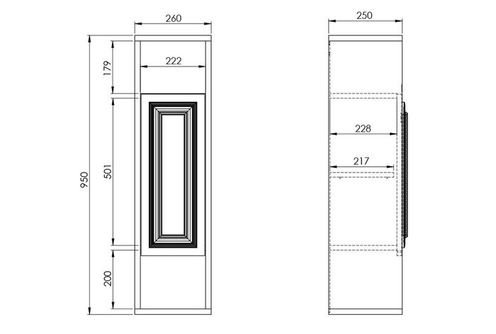 Шкаф настенный Сакраменто черно-серого цвета (правый) - купить Навесные шкафы по цене 30464.0