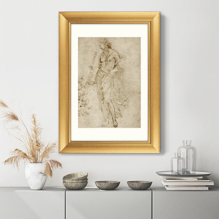 Репродукция картины Female Figure with a Tibia, 1508г. - лучшие Картины в INMYROOM