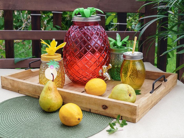 Стакан в форме банки Citrus зеленого цвета  - купить Бокалы и стаканы по цене 190.0