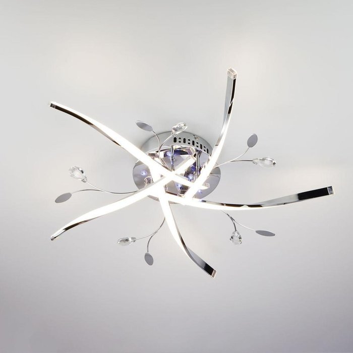 Светодиодный потолочный светильник с пультом 90126/5 хром - лучшие Потолочные люстры в INMYROOM