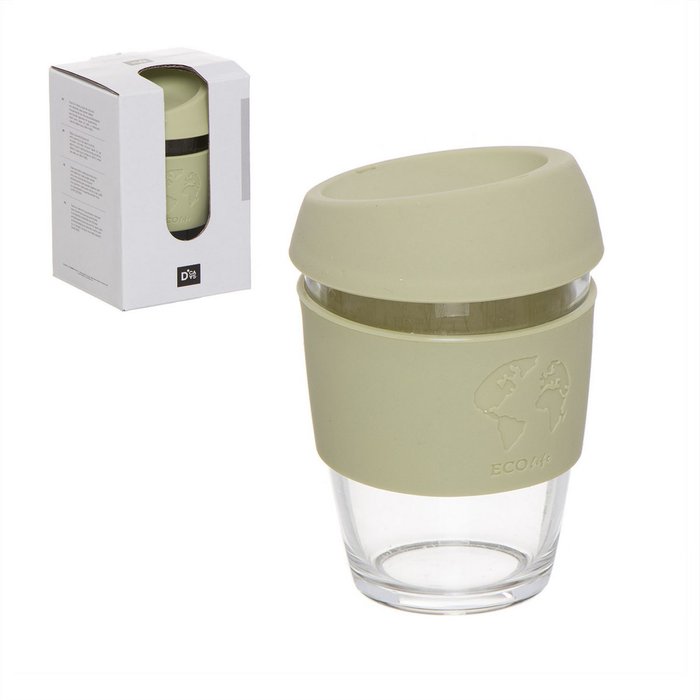 Стакан для кофе с силиконовой крышкой Eco Life 330мл зеленого цвета - купить Бокалы и стаканы по цене 1750.0