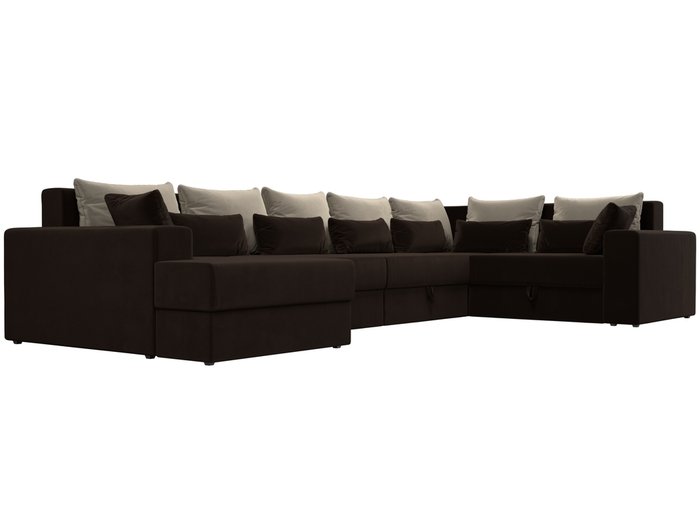Угловой диван-кровать Мэдисон коричнево-бежевого цвета правый угол - лучшие Угловые диваны в INMYROOM
