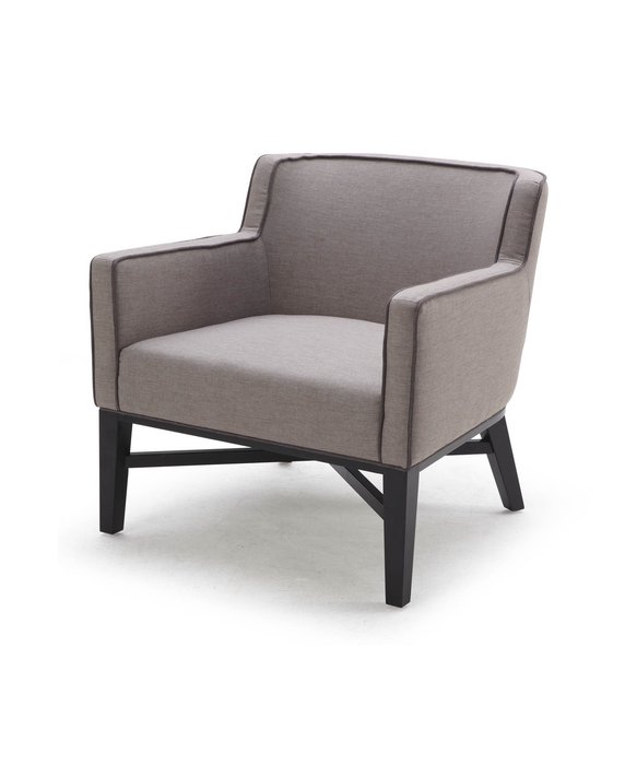Кресло в обивке из ткани серого цвета