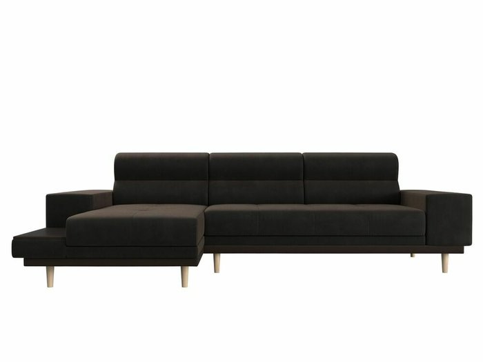 Угловой диван-кровать Леонардо коричневого цвета левый угол - купить Угловые диваны по цене 49999.0