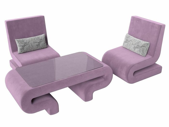Набор мягкой мебели Волна 3 сиреневого цвета - лучшие Комплекты мягкой мебели в INMYROOM