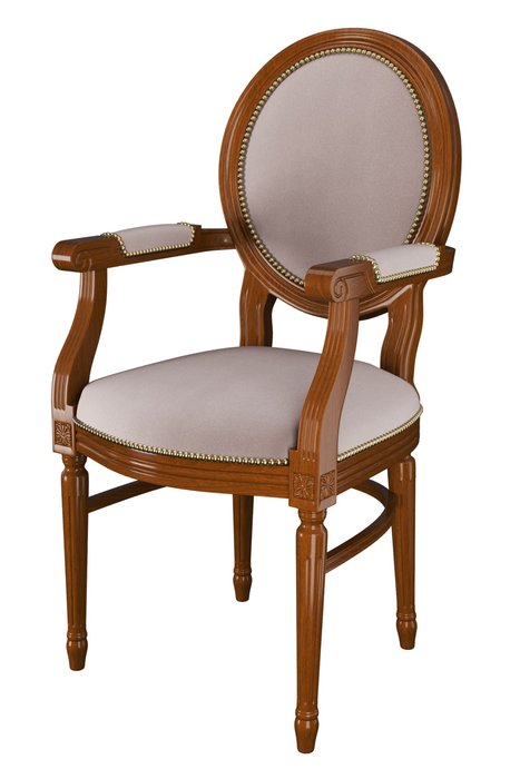 Стул-кресло деревянный Астория коричнево-розового цвета